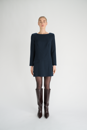 Elmo Dress | Indigo Jean Blue