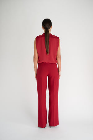 Tux Blouse | Deep Red