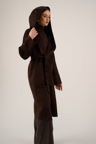 Ruffie Coat | Chocolate