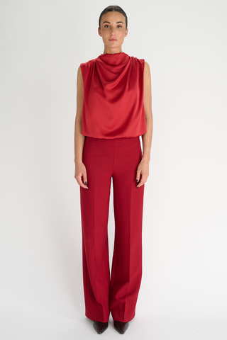 Tux Blouse | Deep Red