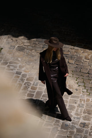 Ruffie Coat | Chocolate